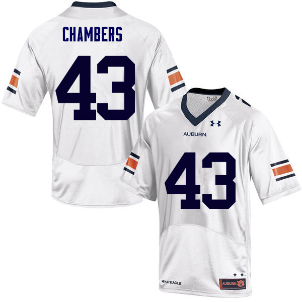 Auburn Tigers Men's Cedric Chambers #43 White Under Armour Stitched College NCAA Authentic Football Jersey PLA0474JX